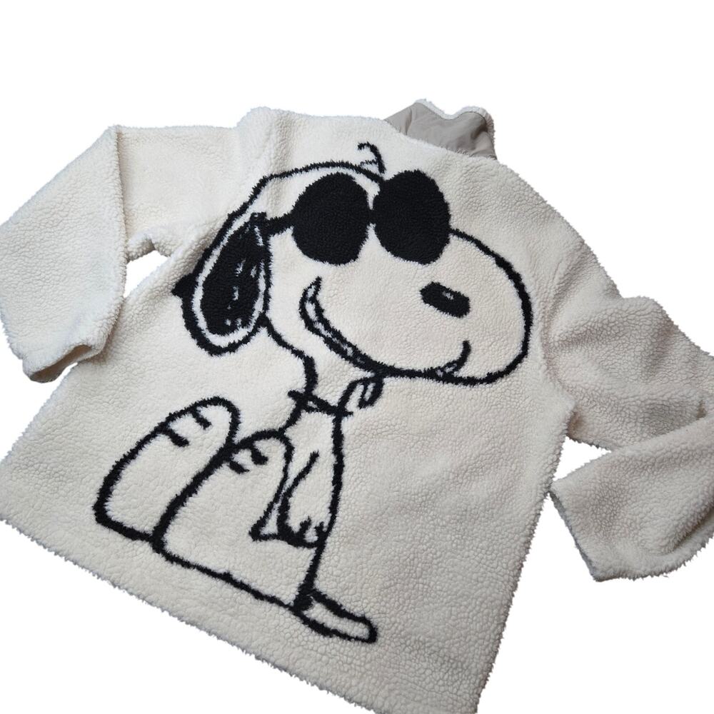 Peanuts x H&M Snoopy "Joe Cool" Sherpa Fleece Jacket size large
